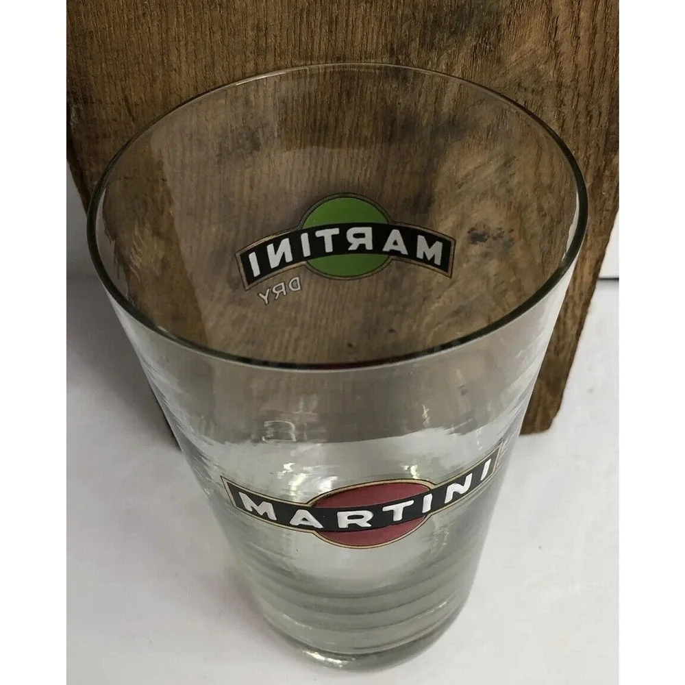 Martini Dry Glass Large Cocktail Enamel Vintage 6.5
